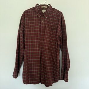 L.L.‎ Bean Men's Green and Red Checkered Shirt